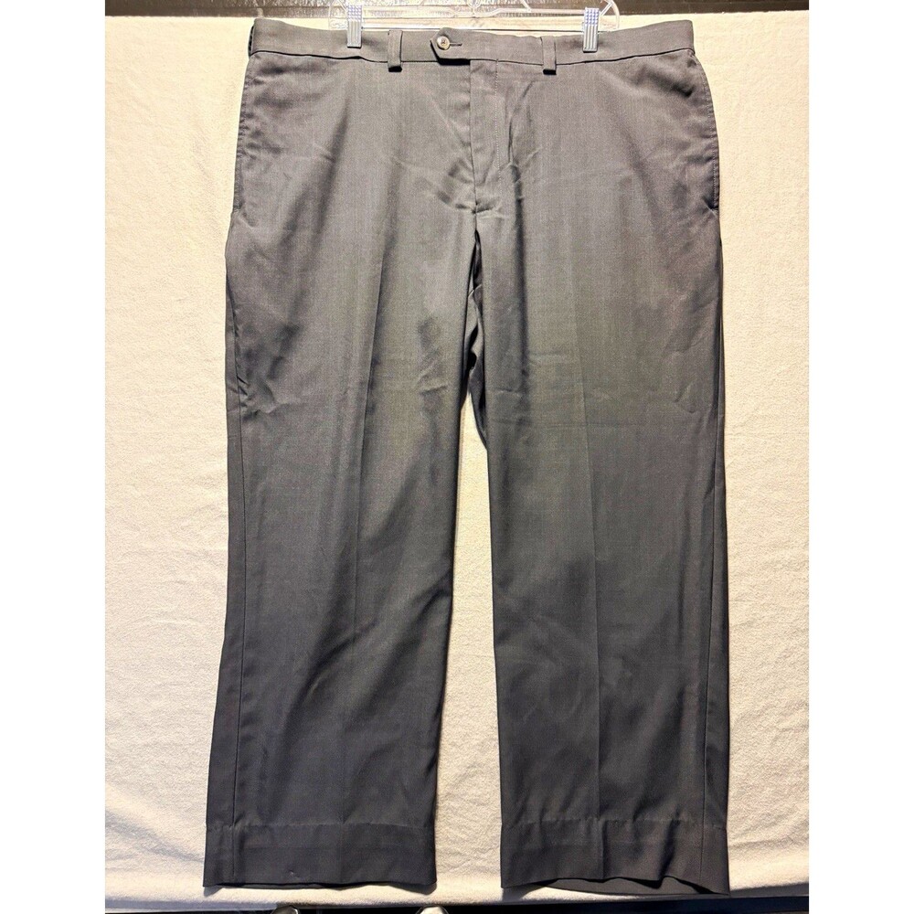 Haggar Established 1926 Gray Classic Fit Dress Pants 42W Flat Front Straight Leg